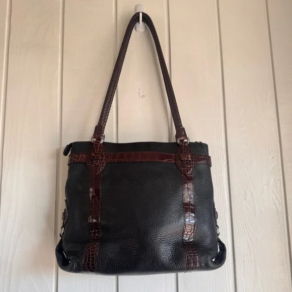 Vintage Brighton Black Leather Shoulder Bag